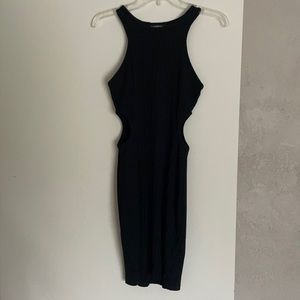 Express black dress with side cutout